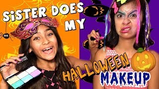 Sister Does My Halloween Makeup  Halloween Costumes 2017  Comedy  JUST GISELLE  GEM Sisters [upl. by Amiarom686]