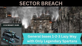 War Commander  SECTOR BREACH  General bases 123 Lazy Way with Only Legendary Spartans [upl. by Cirederf]