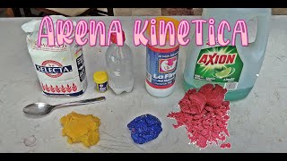 Como hacer arena kinetica y plastilina casera [upl. by Eeryt]