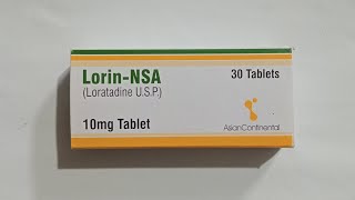 Lorin NSA 10 mg Tablets price  Loratadine 10 mg  Anti Allergy Tablets [upl. by Ohnuj967]