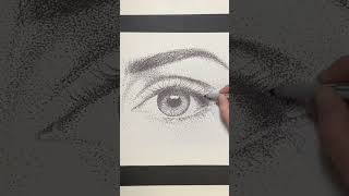 Stipple art of an eye Shading with dots [upl. by Ettesoj159]