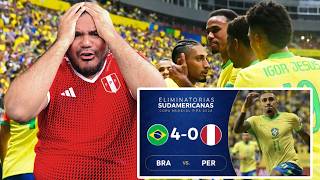 BRASIL 40 PERÚ  REACCIÓN HINCHA PERUANO  ELIMINATORIAS 2026 [upl. by Eidnak828]