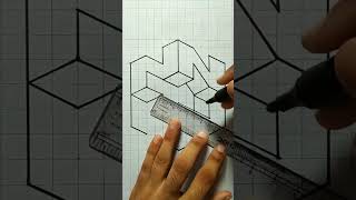 3D drawing  3D pencil drawing  3D drawing Step by step  Easy 3D Drawing draw 3d 3ddrawing [upl. by Jezabel]