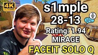 s1mple 2813 Solo Q vs D0cC Mirage  Sep 13 2024 cs2 pov [upl. by Blaze]