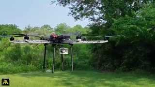 Stark H6 Hexacopter w UHF PA Speaker System  Harris Aerial [upl. by Hoopes604]