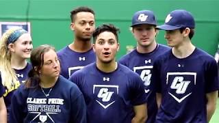 Baseball vs Softball at Clarke University [upl. by Gaultiero417]