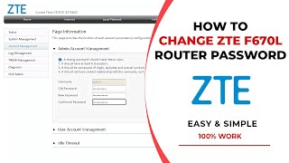 How to Change ZTE Router Login Password [upl. by Ordnagela]