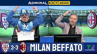 GOL DI CAGLIARI MILAN 33 ZAPPA NEL FINALE ACCIUFFA IL PARI DIFESA HORROR DEI ROSSONERI [upl. by Orlantha]