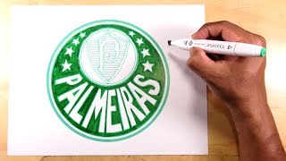 Como desenhar o escudo oficial do Clube Palmeiras [upl. by Nannahs618]