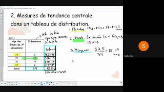 cours complet fait en meet sur les tendances centrales mode moyenne étendue médiane [upl. by Hairas]