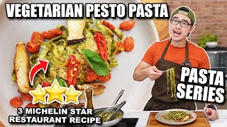 HOW TO MAKE VEGETARIAN PESTO PASTA  CARA MUDAH BIKIN PESTO PASTA  Pasta Series 3 [upl. by Triny515]