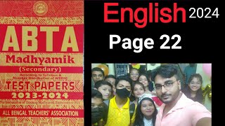 Madhyamik abta test paper 202324 English page 22 solved [upl. by Lennaj846]