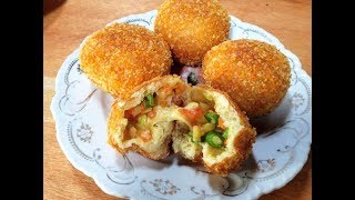 resep roti goreng isi sayuran  ide jualan [upl. by Anafetse260]