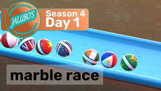 3D marble race  16 country marble run  Day 1 of Season 4 of Jalubos Marble League  country balls [upl. by Bourque]