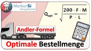 Optimale Bestellmenge berechnen AndlerFormel [upl. by Naimaj]