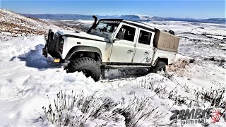 JIMNY VS DEFENDER  STUCK IN THICK SNOW  CERES [upl. by Nilat]