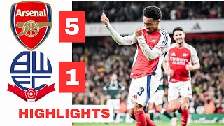 Arsenal vs Bolton 51  all goals and highlights rice saka sterling [upl. by Matless728]