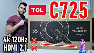 TCL C725 QLED Smart TV 4K DOLBY VISION UNBOXING Y REVIEW  NO TIENE HDMI 21 [upl. by Yodlem]