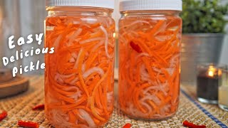 EASY PICKLED DAIKON AND CARROTS [upl. by Ytinav]