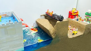 Sand Dam Collapse Experiment  Diorama Dam Break Experiment [upl. by Nuahsyd728]