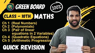 Class 10th Maths Questions With concept  Quick revision CBSE Exam 2024 [upl. by Sauder478]