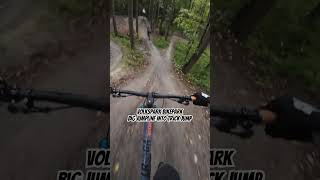 Bikepark Volkspark big jumpline into a trickjump mtb bicycle pov trickjump jumpline mtbpro [upl. by Llen]