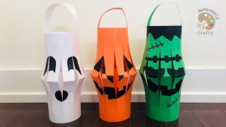 Halloween Paper Lanterns  Halloween Decoration  Easy Halloween Craft for Kids [upl. by Arch751]