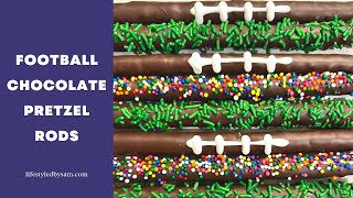 Football Chocolate Pretzel Rods amp AN EASY TRICK TO MAKE FOOTBALL LACES ON CHOCOLATE [upl. by Anilram]