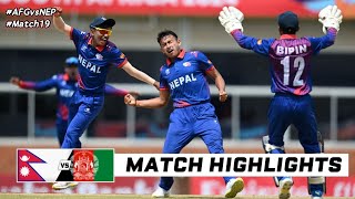 Afghanistan vs Nepal U19 world cup 2024 match 19 highlights  26th January 2024  afg vs nep 2024 [upl. by Naired]