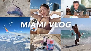 travel with me to Miami ☀️ beach day new nails colombian food family [upl. by Ydorb]