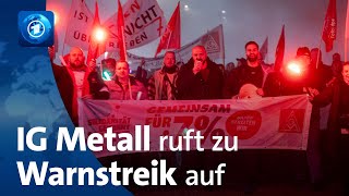 Warnstreiks in Metall und Elektroindustrie nach Ablauf der Friedenspflicht [upl. by Henleigh]