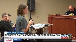 Hooks residents continue to express concerns about resignation of school resource officer [upl. by Larisa]