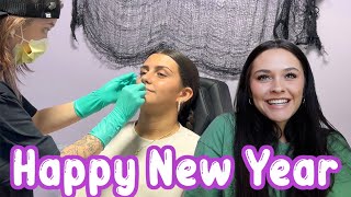 Our NEW YEARS Resolutions for 2024 Ellie get her NOSE PIERCED Emma and Ellie [upl. by Newberry]