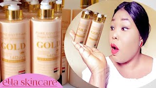 PURE EGYPTIAN MAGIC WHITENING GOLD LOTION REVIEW [upl. by Dorran]