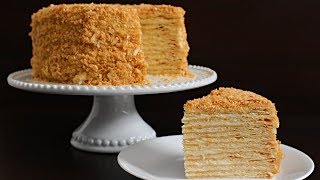 Napoleon Cake Recipe  Russian Torte Napoleon [upl. by Zola]