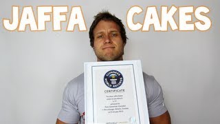 Guinness World Record for Most Jaffa Cakes 17 Eaten in One Minute  Furious Pete [upl. by Ebby]