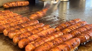 Tasty Bacon Wrapped Hot Dogs  Los Angeles Street Food [upl. by Zalucki971]