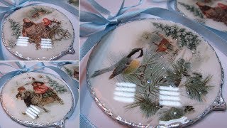 CHRISTMAS ORNAMENTS DECORATION IDEA DIY Serviettentechnik [upl. by Erb177]