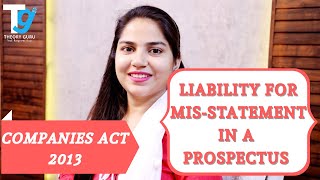 LIABILITY FOR MIS STATEMENT IN A PROSPECTUS  COMPANIES ACT 2013  THEORY GURU [upl. by Lucinda]