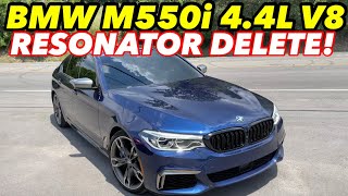 2019 BMW M550i 44L V8 Dual Exhaust w RESONATOR DELETE [upl. by Spatz]