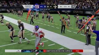 MADDEN 20 franchise SQU4D S11 DIV RD SAINTS VS Giants [upl. by Enos283]