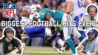 British Blokes React to NFL  Biggest Football Hits Ever REACTION [upl. by Eastlake]