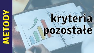 Diagnoza organizacji  pozostałe rodzaje kryteriów [upl. by Maghutte]