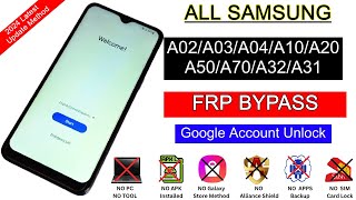 All Samsung A02A03A04A10A30A20 Frp Bypass  Google Account Unlock Android 1112 New Update 2024 [upl. by Wanonah98]