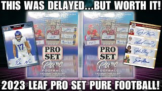 LOADED CHECKLIST 2023 Leaf Pro Set Pure Football Hobby Box Review [upl. by Pich]