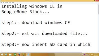 Installing Windows CE in Beaglebone Black [upl. by Einahpets785]