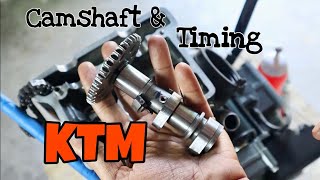 Camshaft Installation and Timing  KTM Duke 390 [upl. by Elkin]