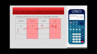 Calcul du PGCD avec lalgorithme dEuclide [upl. by Brownson]