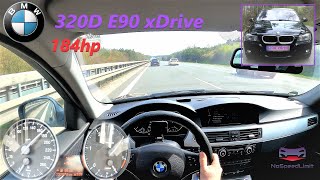 BMW 320d e90 184hp xDrive Test drive on Autobahn [upl. by Esirahc590]