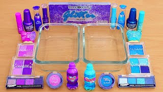 Purple vs Teal  Mixing Makeup Eyeshadow Into Slime ASMR [upl. by Holna880]